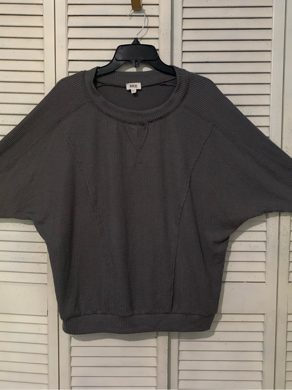 BLE Oversized Dolman Sleeve Rib Knit Top XS
